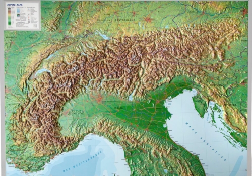 3D Reliefkarte Alpen